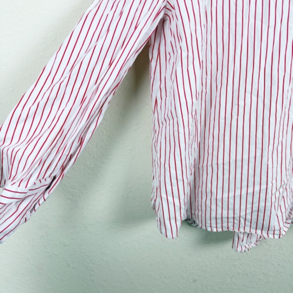 MSGM Striped Mock Neck Blouse Size 44 - Picture 5 of 8